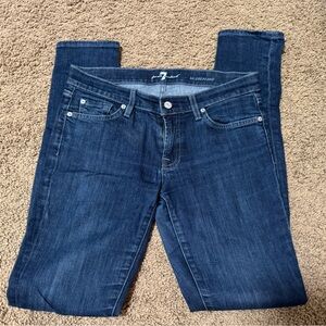 7 For All Mankind Women's Roxanne Bling - Indigo Straight Leg Jeans